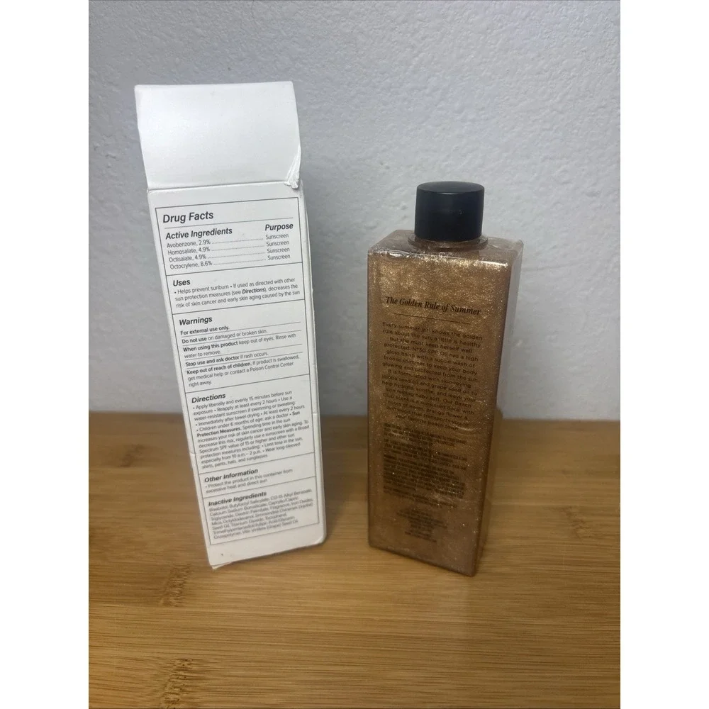 + Lux Unfiltered Shimmer Body Oil with SPF 30 - Hydrating & Nourishing Opened Bx